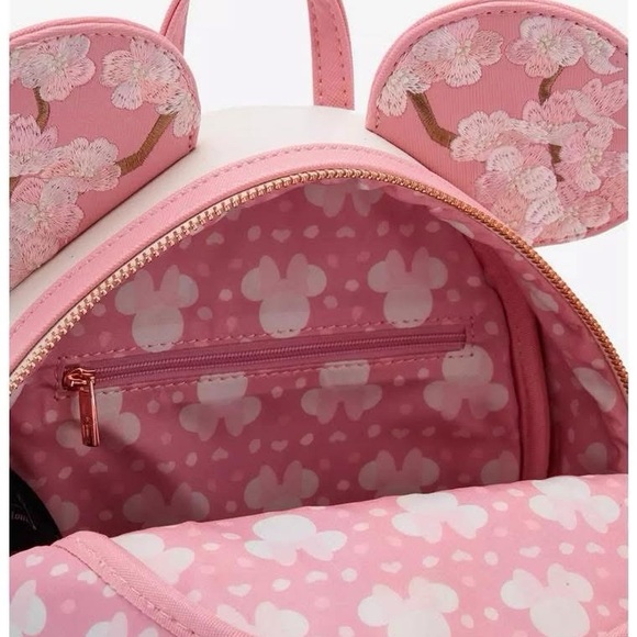 Loungefly Disney Minnie Mouse Cherry Blossom Ears Mini Backpack NWT - Picture 4 of 4